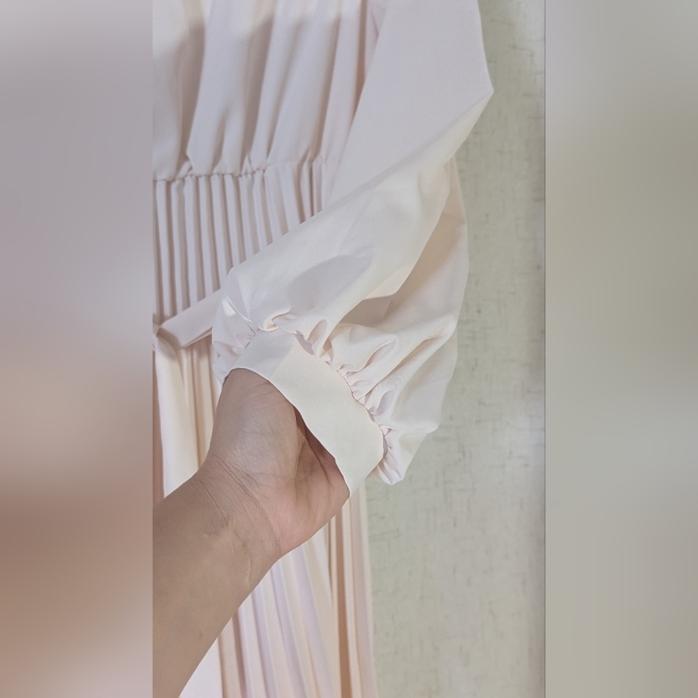 SHEIN Cream Long Sleeve Maxi Dress - Picture 11 of 12